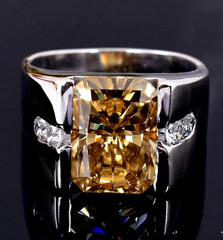 RARE 11.75 Ct Certified Champagne Diamond Men’s Ring, FREE Diamond Studs