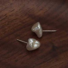 White Baroque Pearl Stud Earrings 925 silver Ear Needle Ear Cuff Gold Custom
