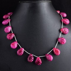 Most Outstanding 367.00 Cts Ruby Carved Best Beaded Necklace Jewelry RK 15 E765