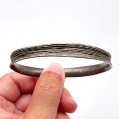 Modernist Abstract Mashka Sterling Silver Bracelet Bangle 8″