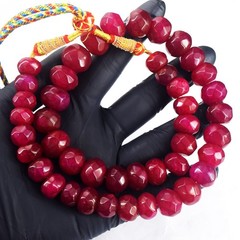751.00 Cts Amazing Cut Red Onyx Single Strand Beaded Necklace Jewelery RK 18E787