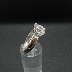 Genuine Sterling Silver Engagement Ring Solid Hallmarked 925 10mm Cubic Zirconia