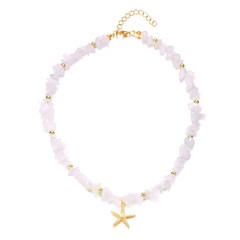 Boho Faux Stone Crushed Irregular Beaded Choker Necklace Women Summer Beach Coll
