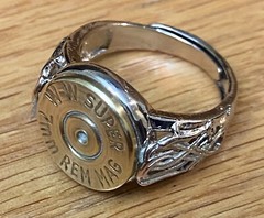 WW Super 7mm Bullet Casing Unisex Adjustable Ring W/ No Crystal
