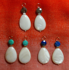 MOP with Turquoise, Sodalite or Labradorite INTERCHANGEABLE Earring Charms SS YG