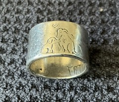 RARE Jes MaHarry Sterling Silver Artisan FRIENDSHIP Band Ring Size 9 Dog Dogs