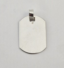 Vintage Taxco Mexico Sterling Silver Dog Tag Pendant Blank 925 – 6.6g
