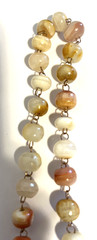 Banded Agate Beads Necklace In Brown Orange & White