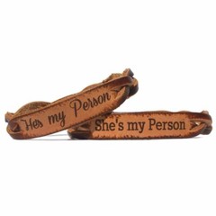 He’s My Person, She’s My Person Leather Bracelets (Pair)