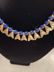Lapis Beads Egyptian Style Repro fly Choker-Smithsonian catalog collection