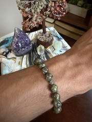 Dragon Blood Jasper Crystal Bead Bracelet (Fits Most Wrist Sizes)