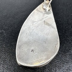 925 Silver Red Black Tan Jasper Pendant Artisan Made HB 2”