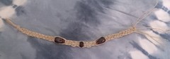 Vintage 90’s Look Handmade Hemp Beaded Choker Necklace (Boho, Hippie, Surfer) Sm