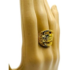 King Arthur’s Gold Electroplated Artisan Spoon Ring Size 6.75 Upcycled in USA