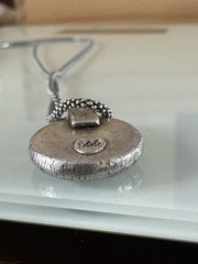 VTG Handmade 999 Sterling Silver Wax Seal Star Pendant With 925 Chain 10g