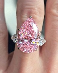 12Ct Certified Treated Pink Diamond Ring,925 Silver.Tariffs FREE & Matching Stud