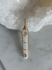 Wire Wrapped Crystal Stone Pendant
