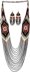 Handmade Necklace Seed Bead Boho American Style Nativ Beaded Multi Strand