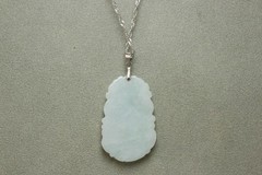 Natural White green A Jadeite jade Hand-Carved tiger (Chinese Zodiac) Pendant