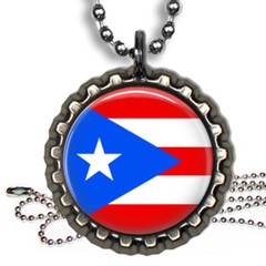 Puerto Rico Rican Flag Bottle Cap Necklace Handcrafted Patriotic Pride Jewelry