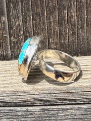 Number 8 Turquoise Ring Adjustable Nevada