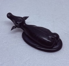 Rare 1969s Ox Horn Tribal Pendant Carved Water Buffalo 3.5” Folk Art Decor 25