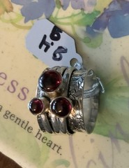 Sterling Silver Spinner Ring or Fidget Beautiful Stone Handmade Sz 6.5 (8.4 Gr)
