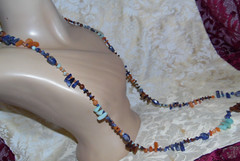 VINTAGE SEMI-PRECIOUS GEMSTONE ENDLESS STRAND NECKLACE 48″ LONG