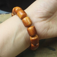 Cedar Wood High-Oil Barrel Beads 13mm Round Meditation Bracelet for Men