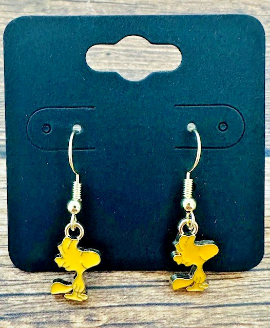 Hypoallergenic Dangle Drop Golden Stainless Steel Earrings Yellow Woodstock RTS