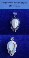 Sterling Silver Goddess Carved Moon Face Amethyst Pendant 25pt336