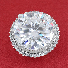 Huge 30 Ct Certificate White Diamond Solitaire Ring, Amazing Bling-FREE RESIZING