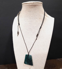 Artisan Necklace Pendant Tumbled Stained Glass Czech Beads Cotton Cord