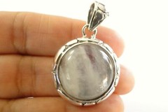 Rainbow Moonstone Solitaire 925 Sterling Silver Pendant