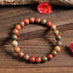 Natural Picasso Jasper 8mm Beads Crystal Healing Reiki Stretch Men Cool Bracelet