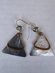 Artisan Etched Spiral Earrings Handcrafted. (R1-1)