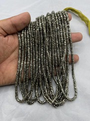Golden Pyrite Beads Faceted Tyre 5mm AAA+ Natural Metallic Heishi Wheel Lot