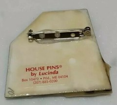 Vintage House Pin By Lucinda 2 Houses Tree Brooch Black and Ivory