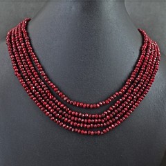 Elegant 333.00 Cts Ruby Amazing Cut 5 Strand Beaded Necklace Jewelery RK 25 E836
