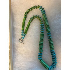 Native American Gaspeite and Turquoise color Howlite Disc Necklace