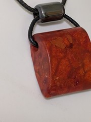 SILPADA Sterling Silver CARDINAL RULE Red Coral Black Leather Necklace #N0965