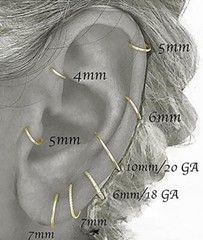 20 GA 14K Rose Gold Filled Helix Huggie Hoop Piercing Cartilage Earrings Nose