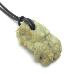 Botryoidal Jade Pebble Pendant Green Nephrite Jade Stone Necklace Mendocino #3