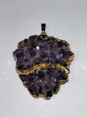 Amethyst Geode Pendants Group of 3 Amethyst Pendants