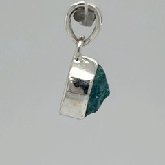 Natural Raw Cut Blue APATITE Pendant Rough Cut – 925 STERLING SILVER #901-Fe