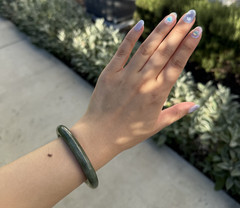 56mm 56.5mm Genuine Burmese Grade A Natural Green Jade Bangle Certified Untreate
