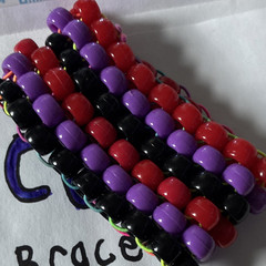 Beaded Adjustable Cuff Bracelet Red Purple Black Cord Tie Fashion