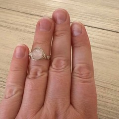 Handmade Sterling Silver Ring | Rose Quartz | Size 7
