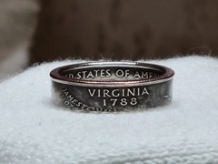 VIRGINIA – Size 9 State Quarter Coin Ring