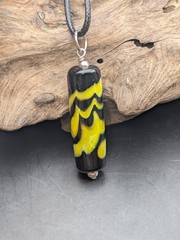 Black And Yellow Glass necklace #1722